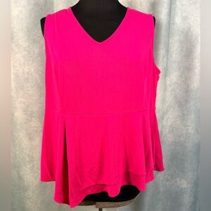 Lane Bryant peplum fuchsia sleeveless blouse size 22/24